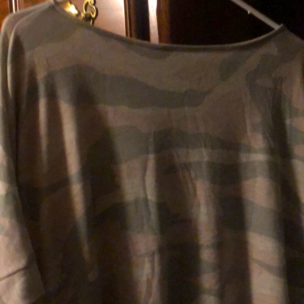 Camo blush and sage dolman type top